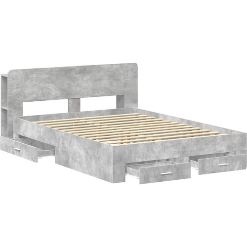  Okvir kreveta s pohranom Betonska siva 150 x 200 cm Slike