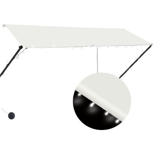 Maison Chic Zložljiva tenda - Senčniki z LED lučmi 300x150 cm krem, (22038944) Cene
