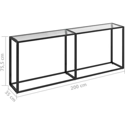  Konzolni stol prozirni 200 x 35 x 75,5 cm od kaljenog stakla Slike