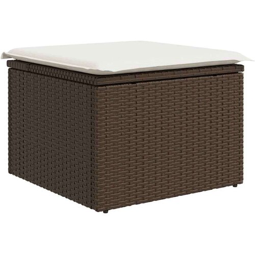 VidaXL 7-dijelni set vrtnih sofa od poliratana s jastucima smeđi Slike