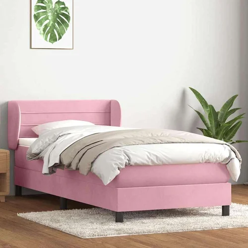 Box spring krevet s madracem ružičasti 100x210 cm baršunasti