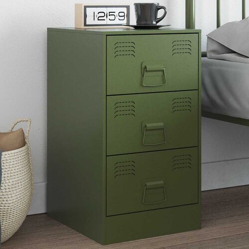 Furnova Nočna omarica olivno zelena 34,5x39x62 cm jeklo, (21927439) Slike