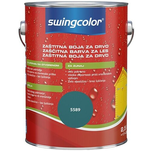 SWINGCOLOR Boja za za&amp;scaron;titu drveta (Plava, Svilenkasti sjaj, 2,5 l) Slike
