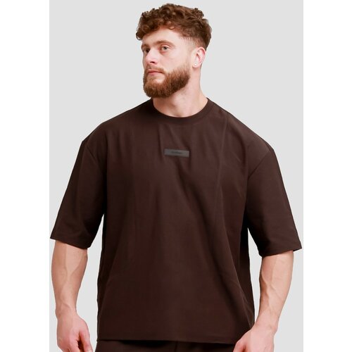 GymBeam muška oversized majica unstoppable brown Slike