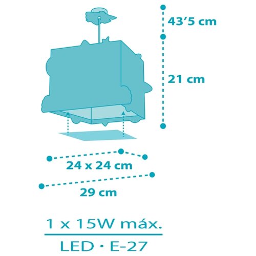 Dalber 63352 - Dečiji luster ROCKET 1xE27/15W/230V Slike