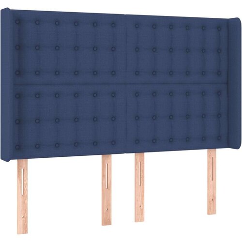  Uzglavlje plavo 147 x 16 x 118/128 cm od tkanine Slike
