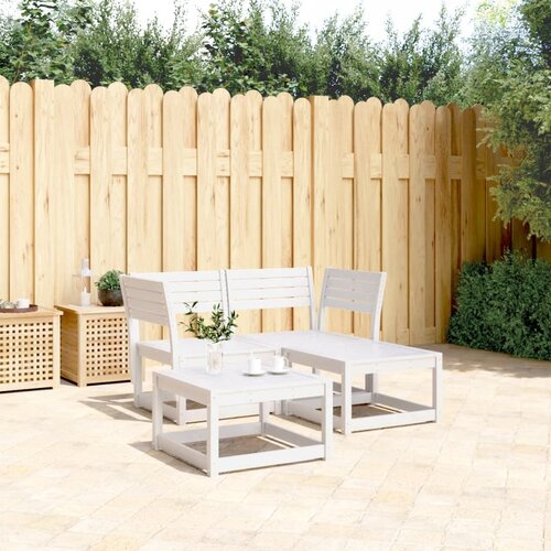  3-dijelni set vrtnih sofa bijeli od masivne borovine Cene