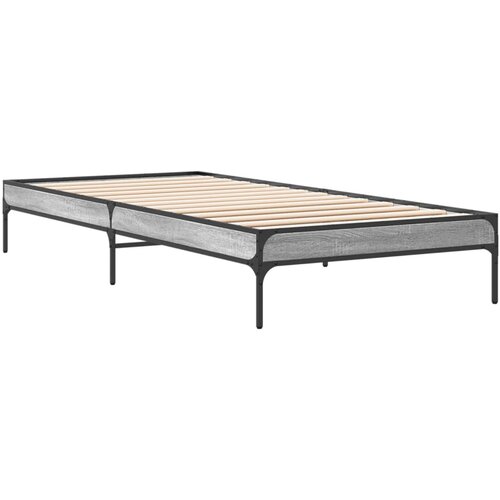  Okvir kreveta boja hrasta 90 x 190 cm konstruirano drvo i metal Slike