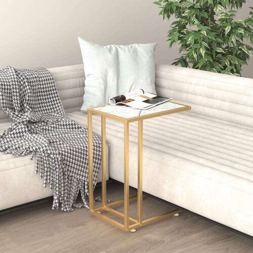 vidaXL Bočni stolić za računalo bijeli 50x35x65 cm od kaljenog stakla Cijene
