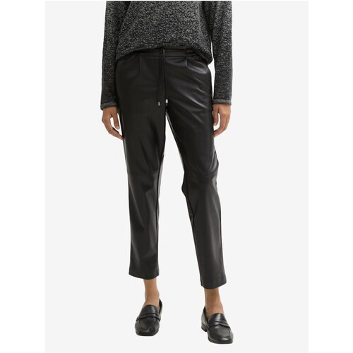 Tom Tailor Black women's faux leather trousers - Women's Cene