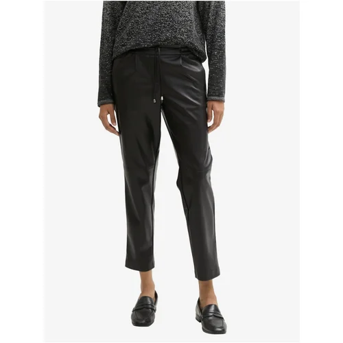 Tom Tailor Black women's faux leather trousers - Women's