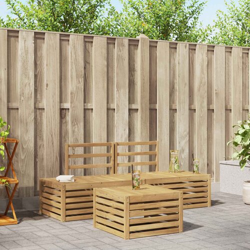  Set vanjskih sofa 4 Komad Bijela Čvrsto drvo akacije Cene