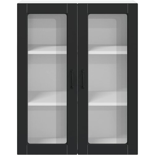  Zidni stakleni ormarić Lucca Crna 80 x 31 x 100 cm Slike