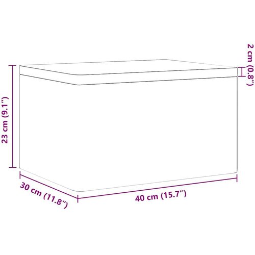 VidaXL Drvena kutija s poklopcem crna 40x30x23 cm puno drvo bor Slike