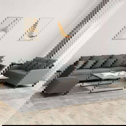  3-dijelni set sofa s jastucima tamnosivi od tkanine Cijene