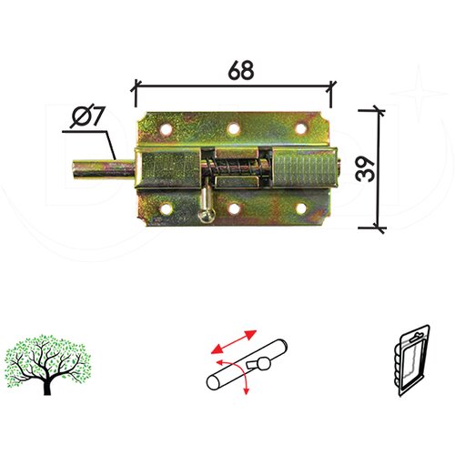 Dabel Reza sa oprugom RO1 ZNŽ 39X68X21/FI7 mm DBP1 (0123003) Slike