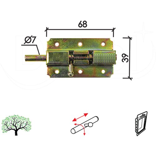 Dabel reza sa oprugom RO1 ZNŽ 39X68X21/FI7 mm DBP1 (0123003) Slike