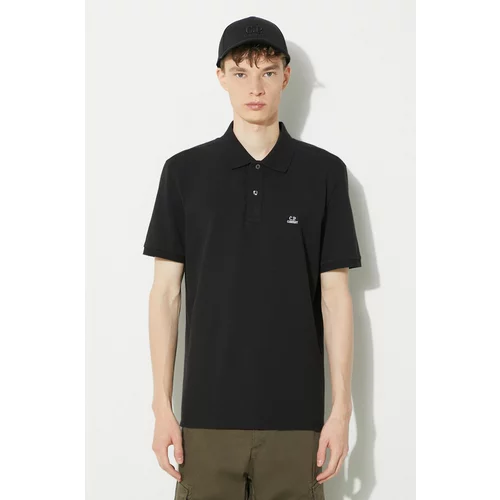 C.P. Company Polo majica Stretch Piquet Regular za muškarce, boja: crna, s aplikacijom, 16CMPL094A005263W