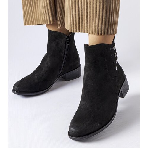 Gemre Black flat heel ankle boots Decorah Cene