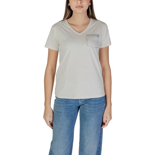 Liu Jo Majice s kratkimi rokavi ECS MODA M/C TA5172JS923 Bela Slike