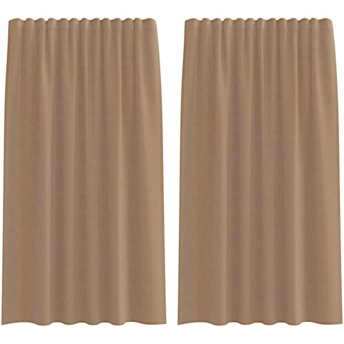 VidaXL Voile zavjese s džepovima za &amp;scaron;ipke 2 kom svijetlosmeđe - Svjetlosmeđa 140 x 175 cm 1 s džepovima za &amp;scaron;ipke Slike