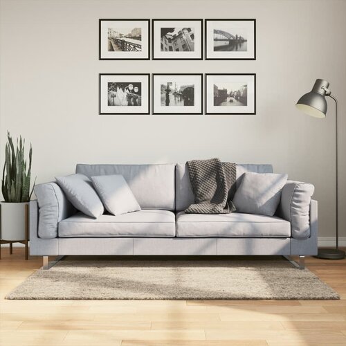 vidaXL Tepih ISTAN s visokim vlaknima sjajni izgled bež 80x150 cm Cijene