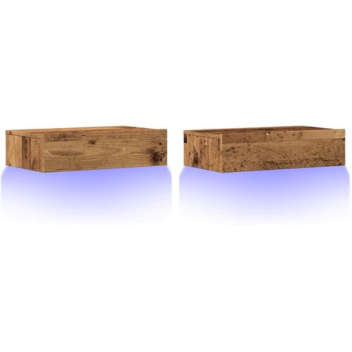  2-dijelni TV ormarić s LED svjetlima staro drvo 60x35x15,5 cm Slike