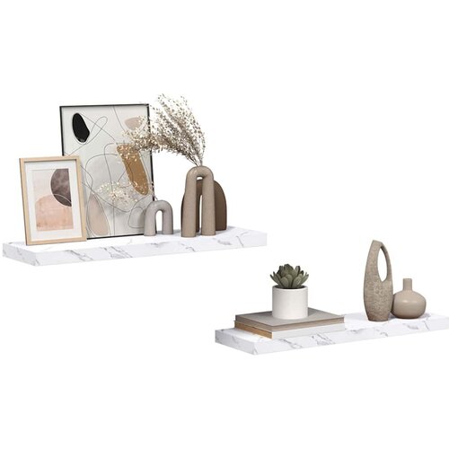  Polica na zidu Zidne 2 pcs Bijeli mramor 90 x 23,5 x 4 cm Slike