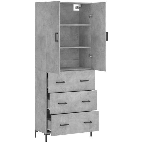  Visoka komoda siva betona 69,5x34x180 cm od konstruiranog drva Slike