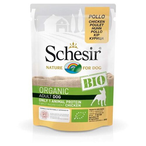 Schesir bio kesica za pse - piletina, 85g Cene