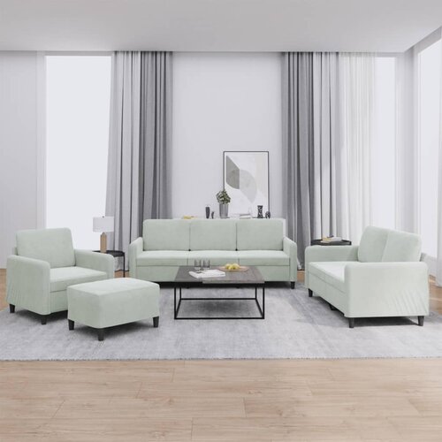  4-dijelni set sofa svjetlosivi baršunasti Cene