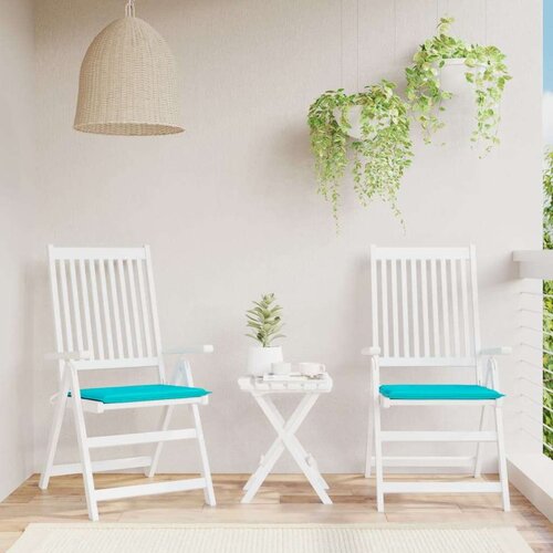  Blazine za vrtne stole 2 kosa turkizne 40x40x3 cm tkanina Slike