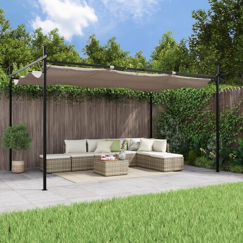 vidaXL Pergola s pomično streho taupe 395x292x230 cm Cene