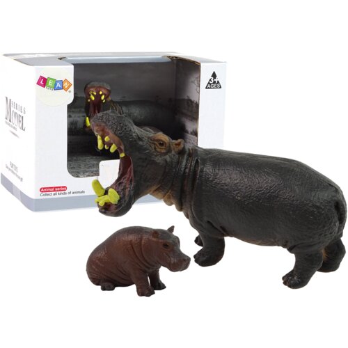  Set of 2 Figurines Hippopotamus with cub Cene