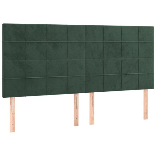 Maison Chic Posteljno vzglavje - Vzglavna omarica 4 kosa temno zelen 80x5x78/88 cm žamet, (22077136) Slike