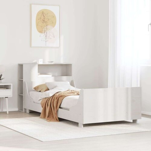  Posteljni okvir brez vzmetnice bel 75x190 cm trdna borovina Cene