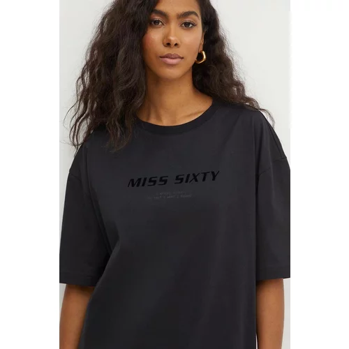 Miss Sixty Bombažna kratka majica 6L2SJ2120000 SJ2120 T-SHIRT ženska, črna barva, 6L2SJ2120000