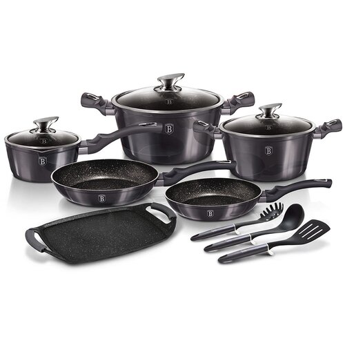 Shumee set lončkov za premazovanje granitova 12 el. berlinger haus carbon pro BH-6911, (21384565) Cene