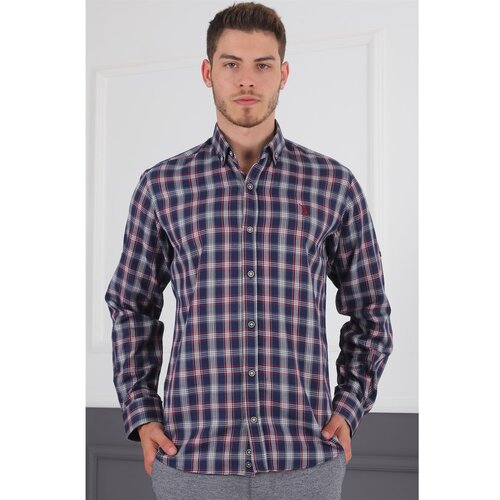 Dewberry G718 DERBERRY MEN'S SHIRT-LACİVERT- BURGUNDY Cene