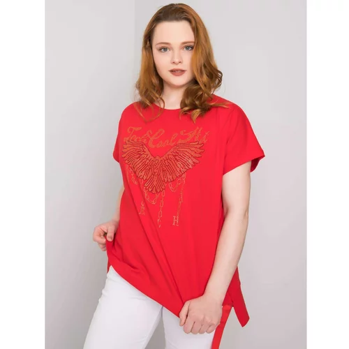 Fashion Hunters Red loose plus size blouse