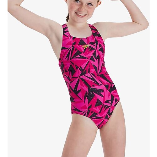 Speedo kupaći kostim za devojčice hyperboom mdlt jf black/pink Slike