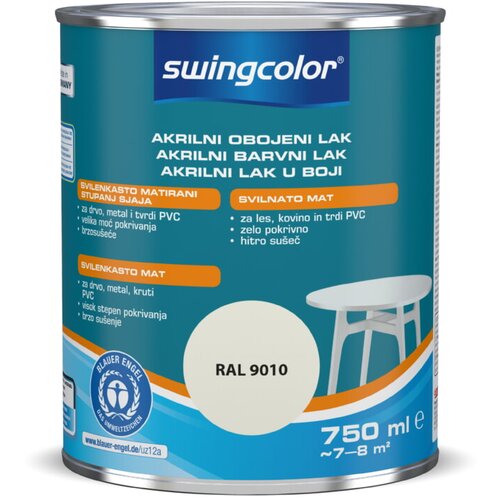 SWINGCOLOR Akrilni barvni lak Swingcolor (bele barve, svilnato mat, 750 ml) Cene