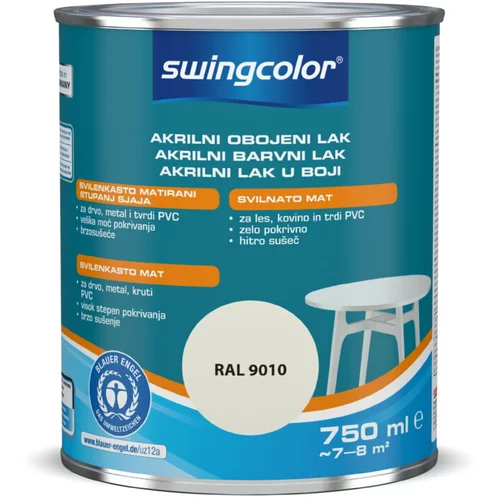SWINGCOLOR Akrilni barvni lak Swingcolor (bele barve, svilnato mat, 750 ml)