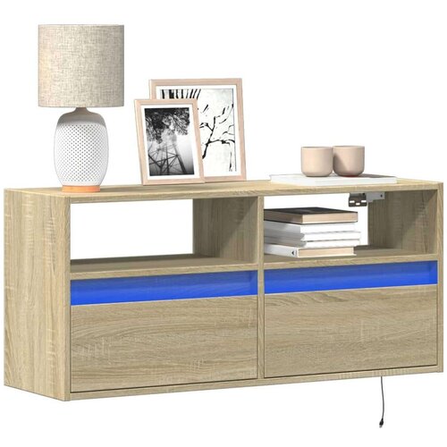  Zidni TV ormarić LED boja hrasta sonome 100x31x45 cm Slike