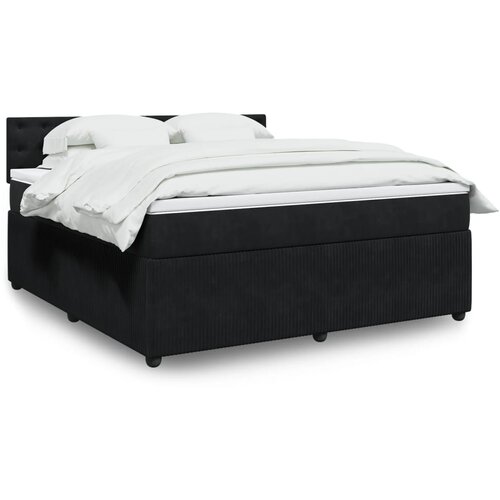 vidaXL Box spring postelja z vzmetnico črna 180x200 cm žamet Cene