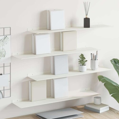  Polica na zidu s policom Zidne 4 pcs Bijelo 80 x 18 x 2 5 cm - Bijelo 80 x 18 cm 4 Cijene