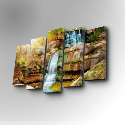 Wallity 5PUC-034 multicolor decorative canvas painting (5 pieces) Cene