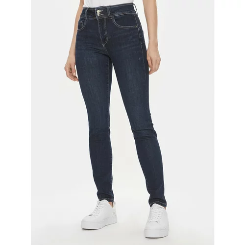Guess Jeans hlače W4RA34 D59F1 Mornarsko modra Skinny Fit