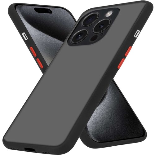 Cadorabo Ohi&amp;scaron;je združljivo z Apple iPhone 15 PRO MAX in matirana črna barva - Hibridni za&amp;scaron;čitni ovitek s TPU silikonom v notranjosti in matirano plastično zadnjo stranjo, (20859865) Slike