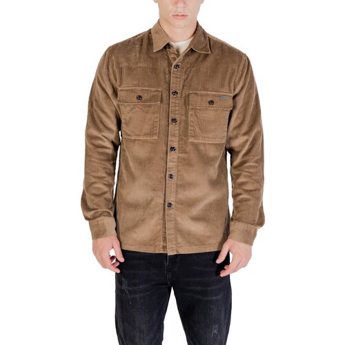Gianni Lupo Srajce z dolgimi rokavi OVERSHIRT GL7820S Kostanjeva Slike